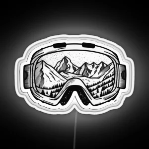 Ski Goggles Snowboarding Gifts RGB Neon Sign