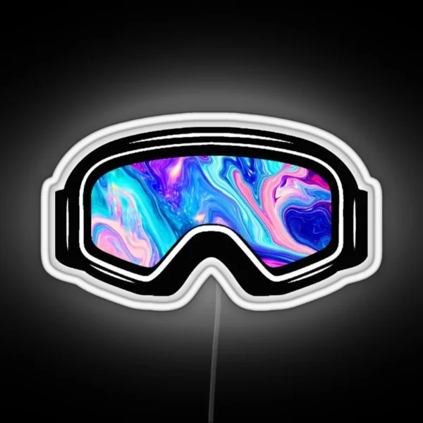 Ski Goggles Winter Blue And Pink Design RGB Neon Sign