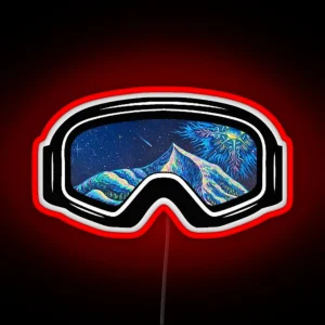 Ski Goggles Winter Blue Trippy Design RGB Neon Sign