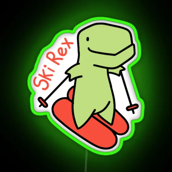 Ski Rex RGB Neon Sign