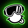 Vibrant ski themed smiley face LED neon art decor sign