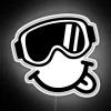 Vintage ski resort themed RGB neon smiley face decoration art