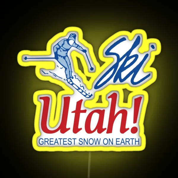 Ski Utah Greatest Snow On Earth RGB Neon Sign