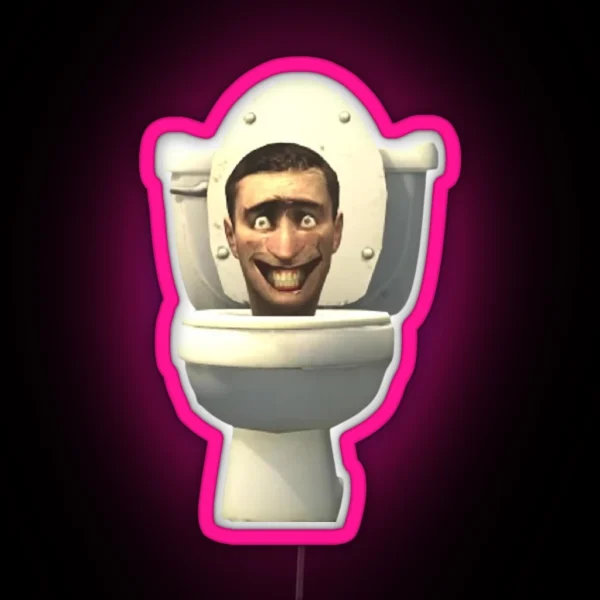 Skibidi Toilet Meme RGB Neon Sign