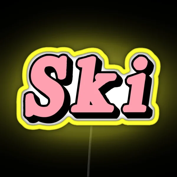 Skiing RGB Neon Sign