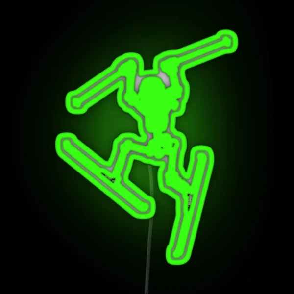 Skiing Skeleton RGB Neon Sign