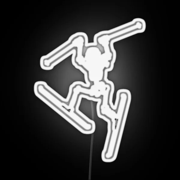 Skiing Skeleton RGB Neon Sign