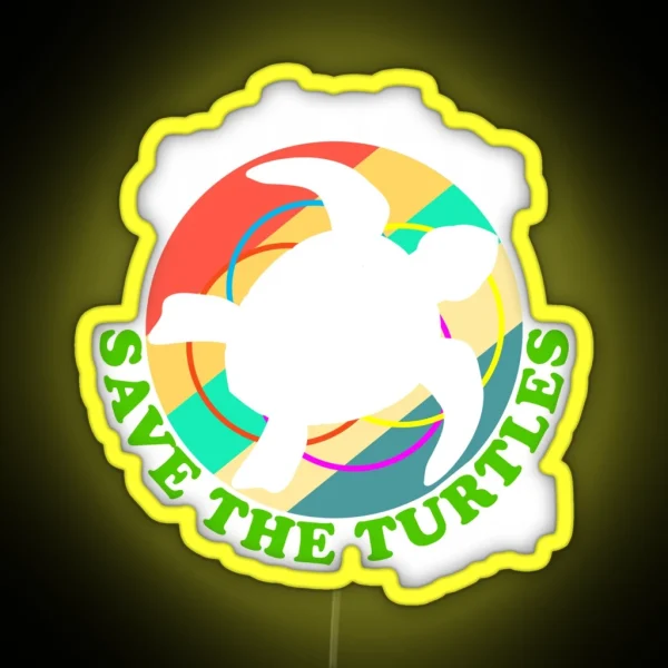 SKSKSK And I Oop Save The Turtles RGB Neon Sign