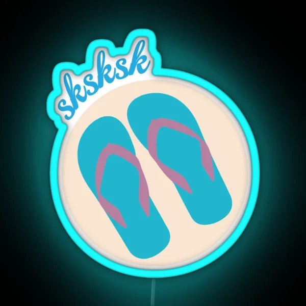Sksksk Beach Sandalas RGB Neon Sign