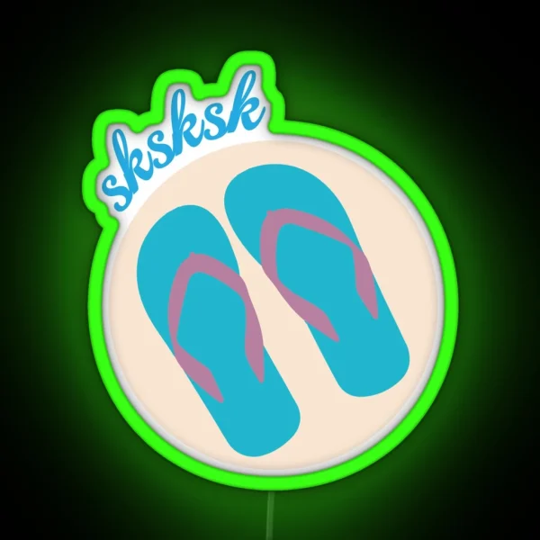 Sksksk Beach Sandalas RGB Neon Sign