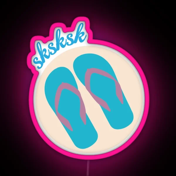 Sksksk Beach Sandalas RGB Neon Sign
