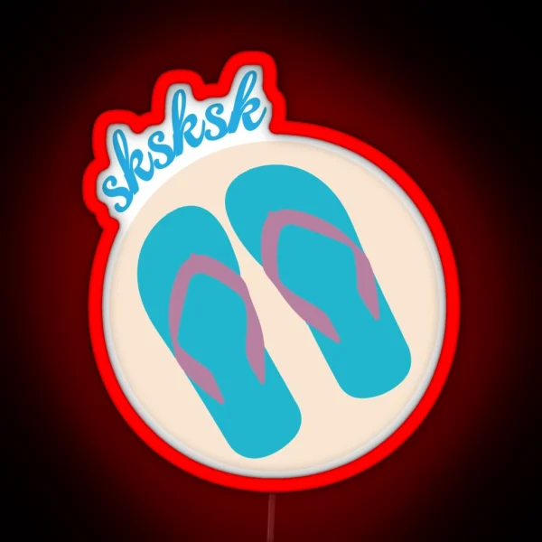 Sksksk Beach Sandalas RGB Neon Sign
