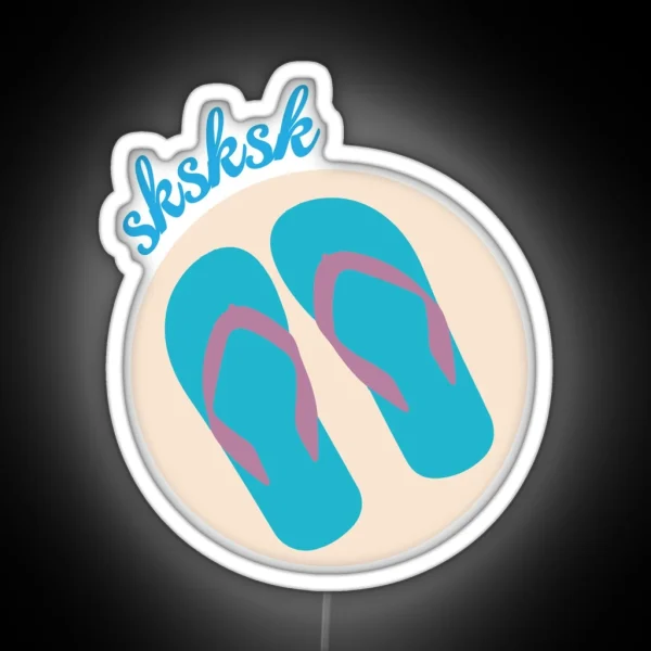 Sksksk Beach Sandalas RGB Neon Sign