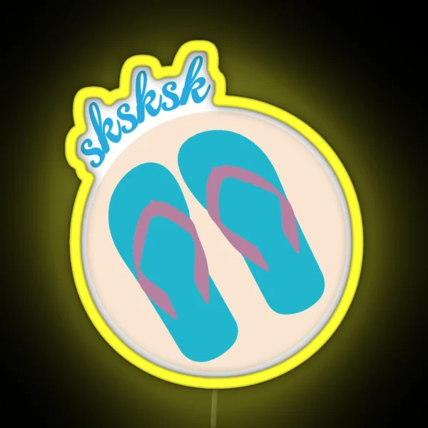 Sksksk Beach Sandalas RGB Neon Sign