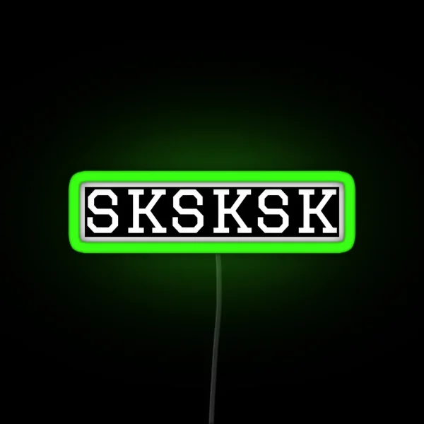 Sksksk White Text RGB Neon Sign