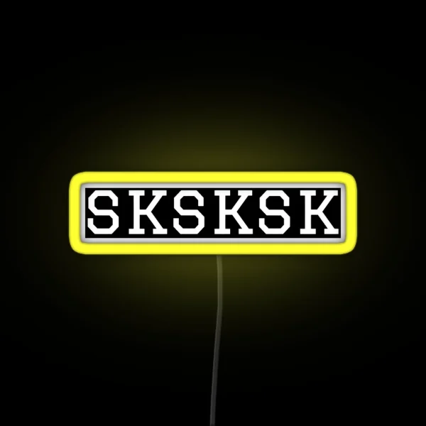 Sksksk White Text RGB Neon Sign