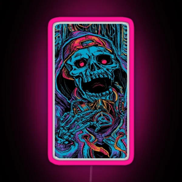 Skull Head Hip Hop RGB Neon Sign