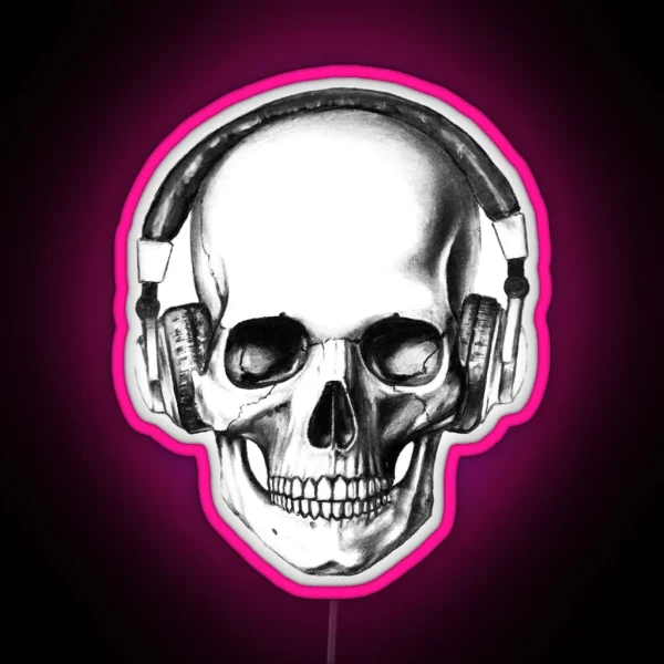 SKULL HEADPHONES RGB Neon Sign