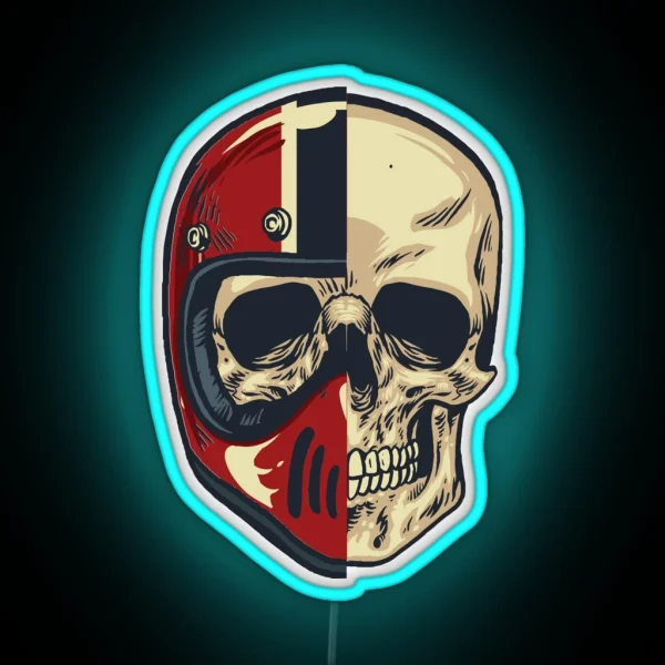 Skull Helmet Art Motorcycle Helmet Cool Helmet Led RGB Neon Sign