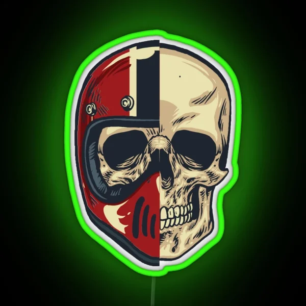Skull Helmet Art Motorcycle Helmet Cool Helmet Led RGB Neon Sign