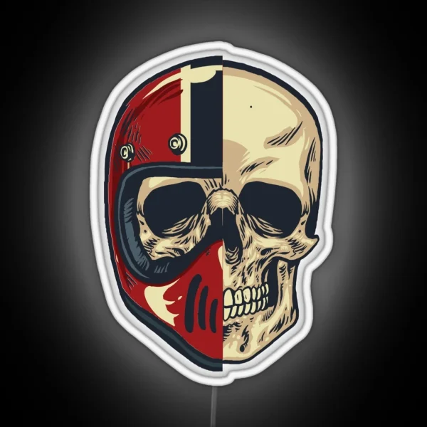 Skull Helmet Art Motorcycle Helmet Cool Helmet Led RGB Neon Sign