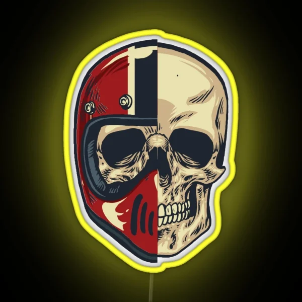 Skull Helmet Art Motorcycle Helmet Cool Helmet Led RGB Neon Sign