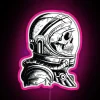 Neon Skull Astronaut Helmet Display Artful Color Changing Sign Lighting Canvas