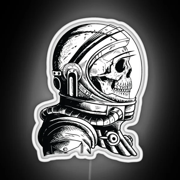 Skull In An Astronaut Helmet RGB Neon Sign
