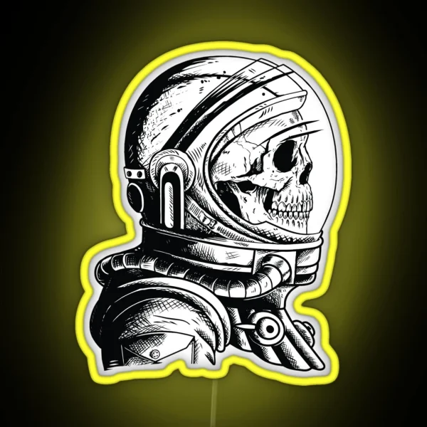 Skull In An Astronaut Helmet RGB Neon Sign
