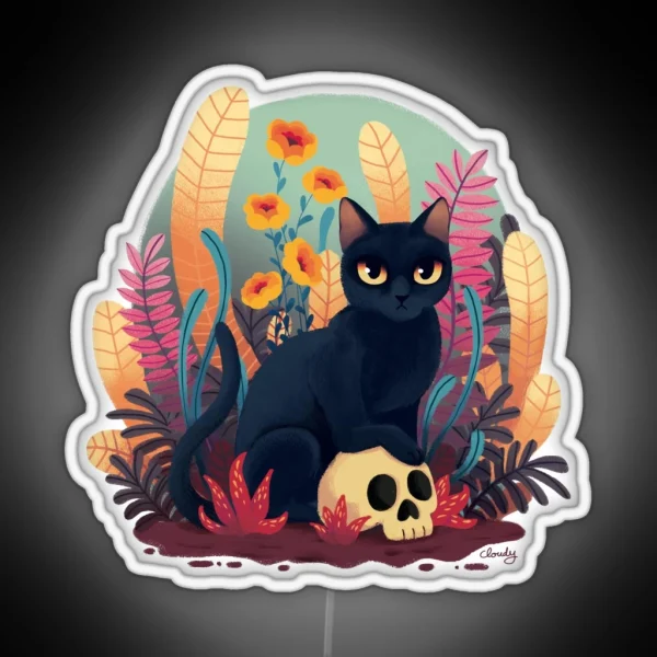 Skull Kitty RGB Neon Sign