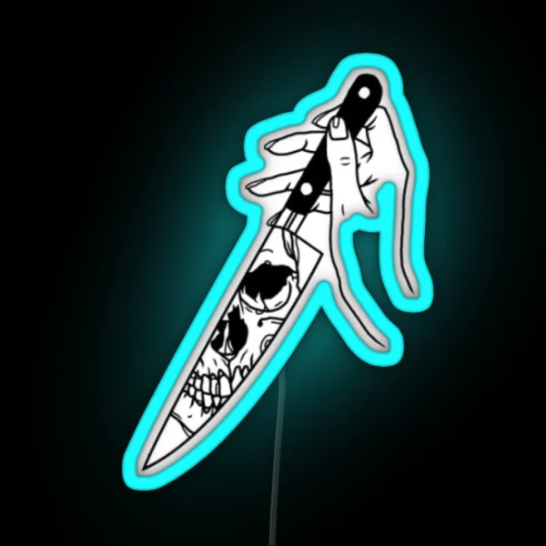 Skull Knife RGB Neon Sign