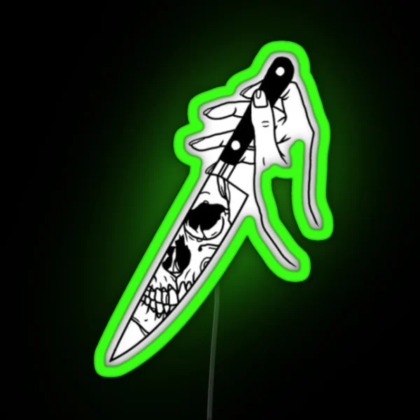 Skull Knife RGB Neon Sign