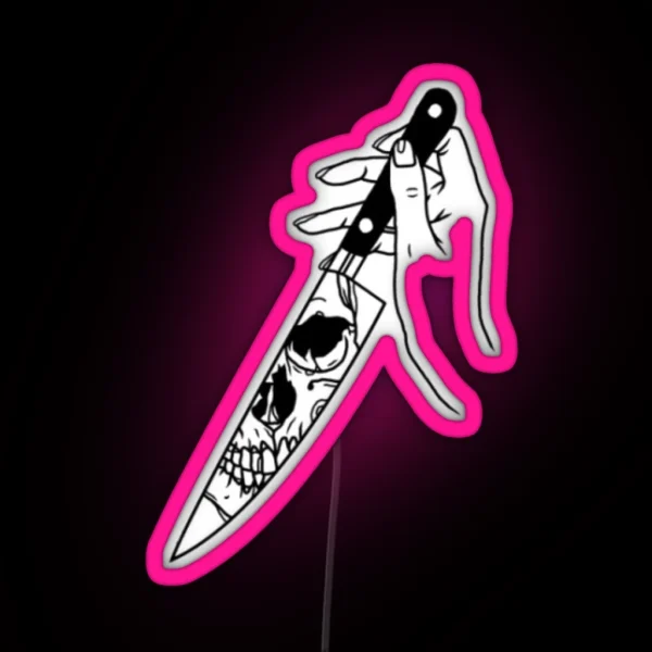 Skull Knife RGB Neon Sign