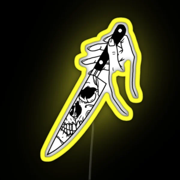 Skull Knife RGB Neon Sign