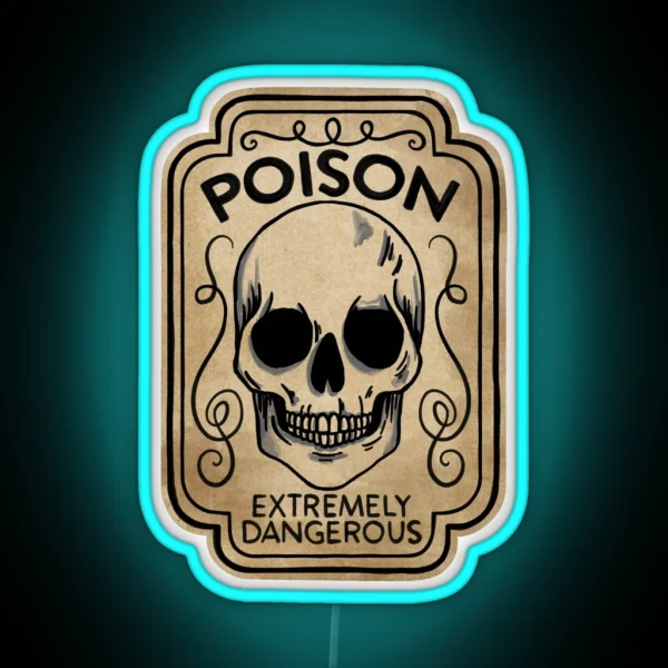 Skull Poison Potion Label RGB Neon Sign