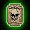 Vintage Style Neon Bar Sign, Edgy Toxic Potion Distilled Warning Label