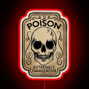 Skull Poison Potion Label RGB Neon Sign