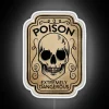 Neon Sign with Vintage Apothecary Design and Skull Illustration