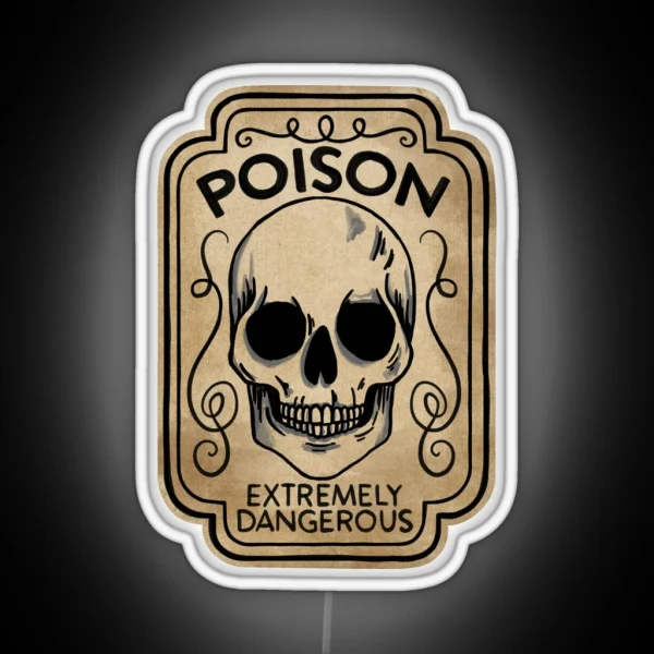 Skull Poison Potion Label RGB Neon Sign