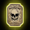 RGB Neon Skull Poison Potion Warning Sign with Edgy Gothic Design
