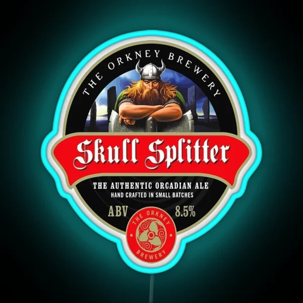 Skull Splitter Ale 3 RGB Neon Sign