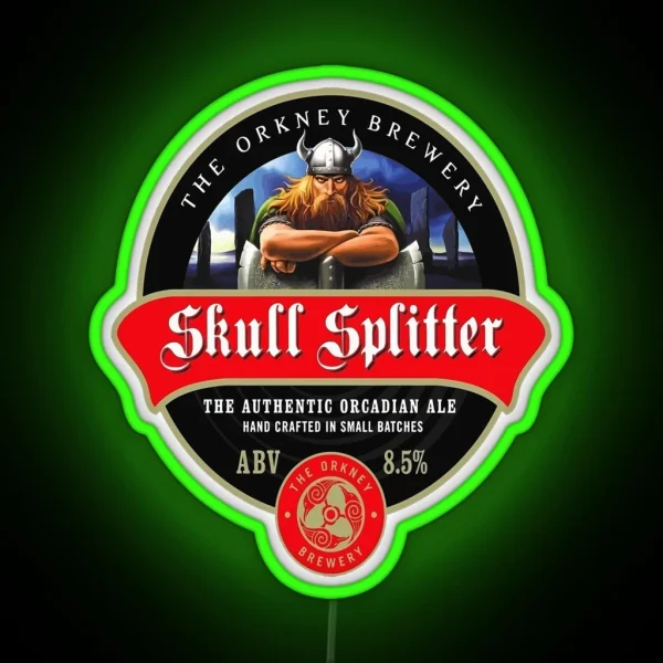 Skull Splitter Ale 3 RGB Neon Sign