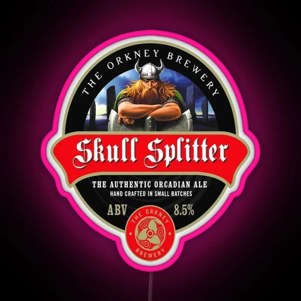 Skull Splitter Ale 3 RGB Neon Sign