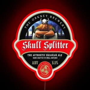 Skull Splitter Ale 3 RGB Neon Sign