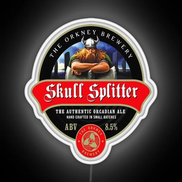 Skull Splitter Ale 3 RGB Neon Sign