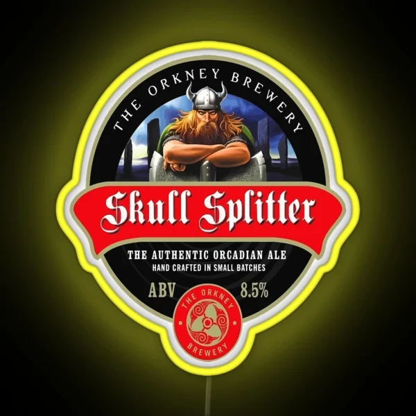 Skull Splitter Ale 3 RGB Neon Sign