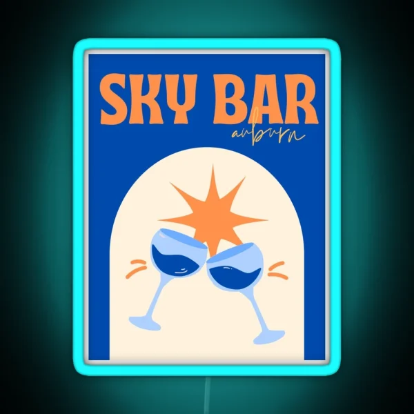 Sky Bar In Auburn Poster RGB Neon Sign