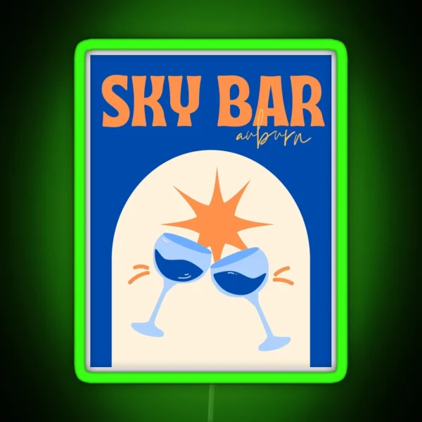 Sky Bar In Auburn Poster RGB Neon Sign