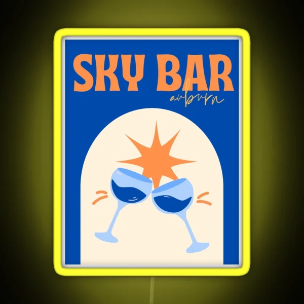 Sky Bar In Auburn Poster RGB Neon Sign