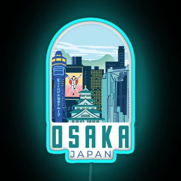 Skyline Osaka Japan RGB Neon Sign